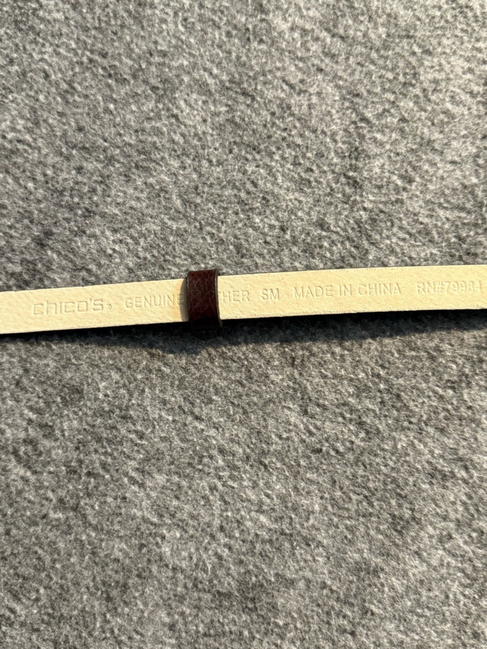 Chico's Brown Leather Belt with Gold-Tone Hook Detail - Picture 2 of 4